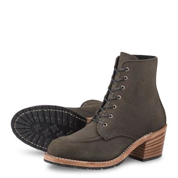 Red Wing Clara Heeled Boot in Pewter Acampo Leather Laarzen Dames Chocola - 3408